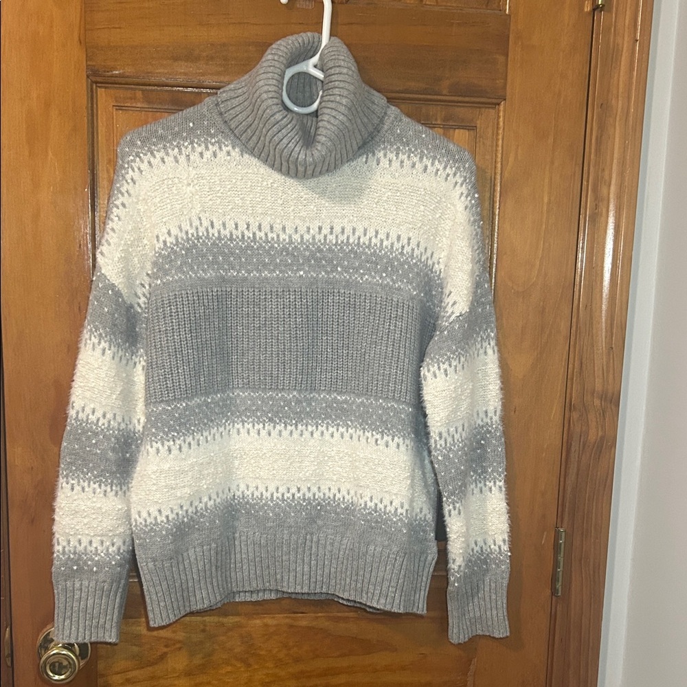 Tahari Cowl Neck Textured Knit Sweater